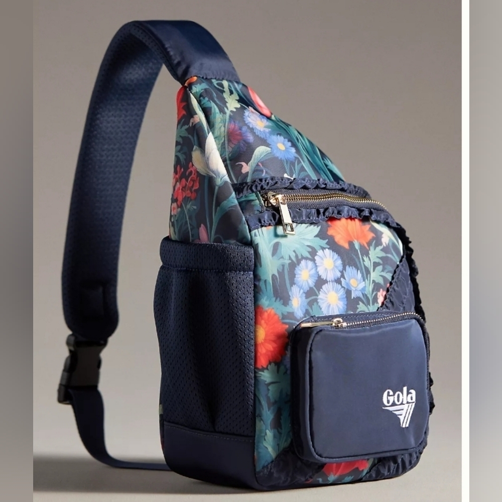 Gola x Anthropologie Navy Floral Sling Crossbody Bag